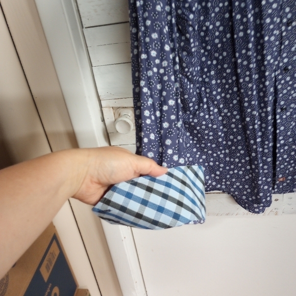 Thomas Dean Mens Size 2XL Button Front Shirt Contrasting Flip Cuff Purple Floral - Picture 6 of 11